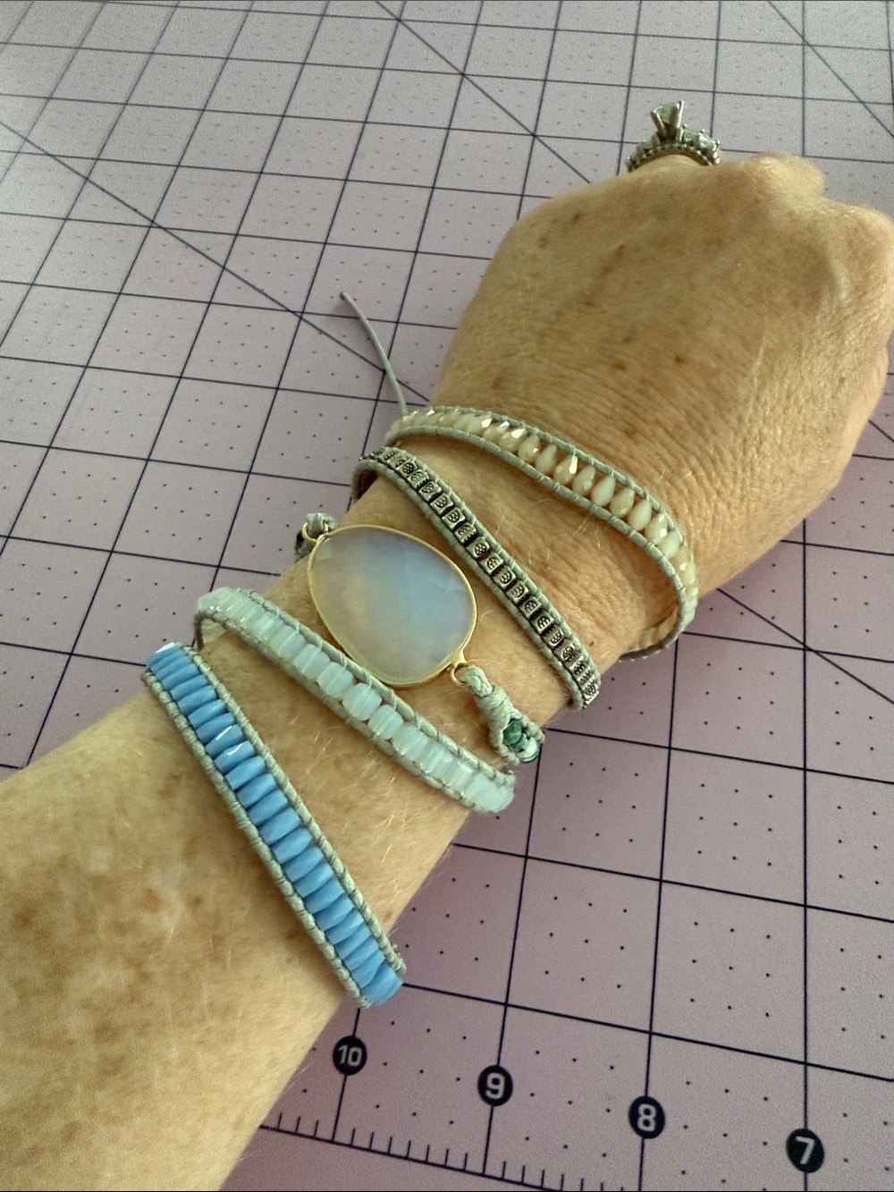 Blue crystal wrap bracelet woman’s gift summer bracelet